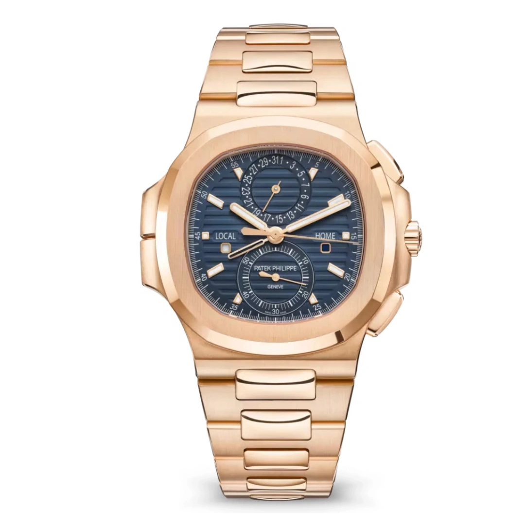 Patek Philippe Nautilus 59901R-001 Sunburst Travel Time Chronograph 40mm Blue Dial