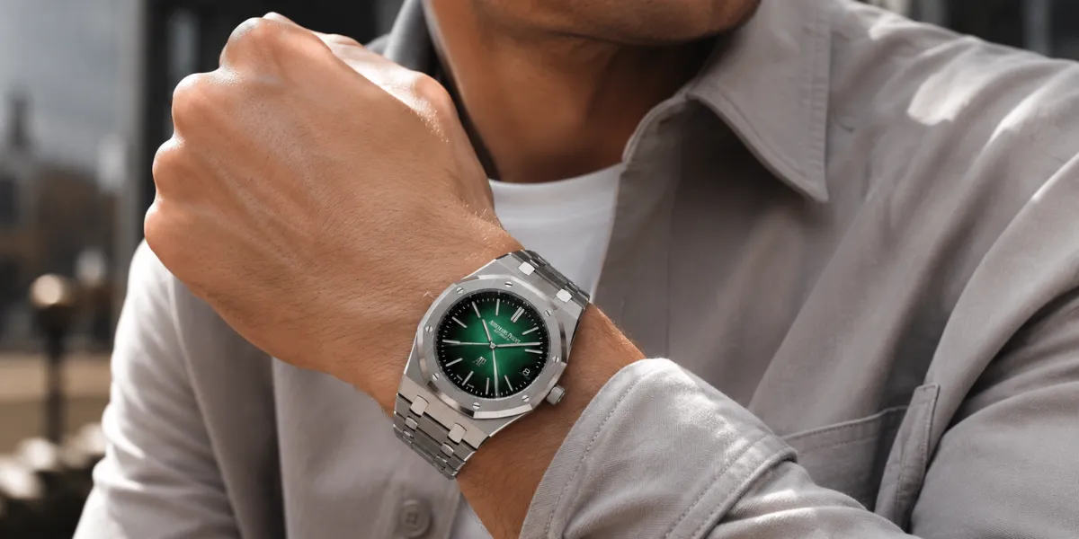 Audemars Piguet Royal Oak Jumbo Extra-Thin 16202PT.OO.1240PT.01 Smoked Green Dial 39mm