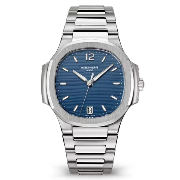 front view of Patek Philippe Nautilus 71181A-001 Blue Opaline Dial Stainless Steel