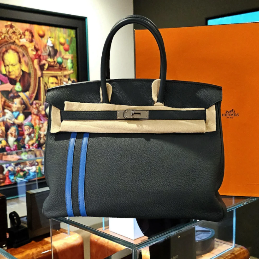 Hermes Birkin 35 Officier Vert Cypress Togo PHW