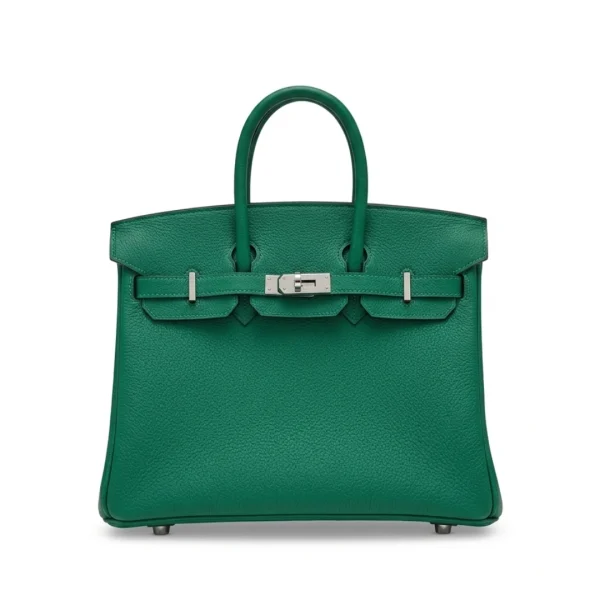 Hermes Birkin Green Leather Silver Hardware