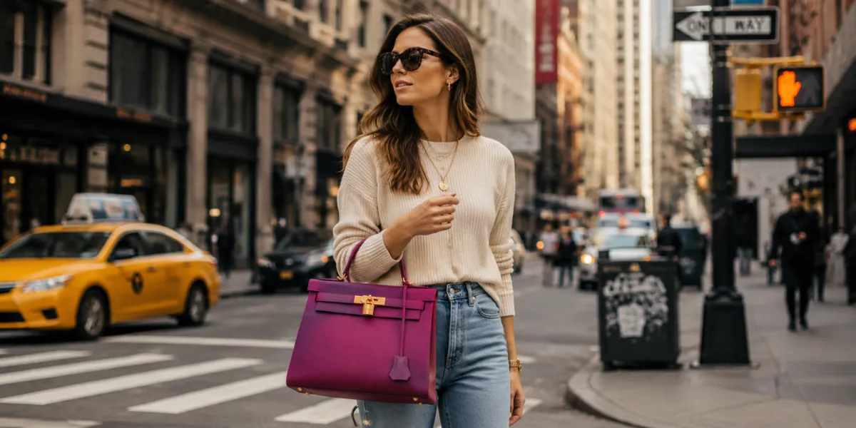Hermes Kelly Bag Purple Leather