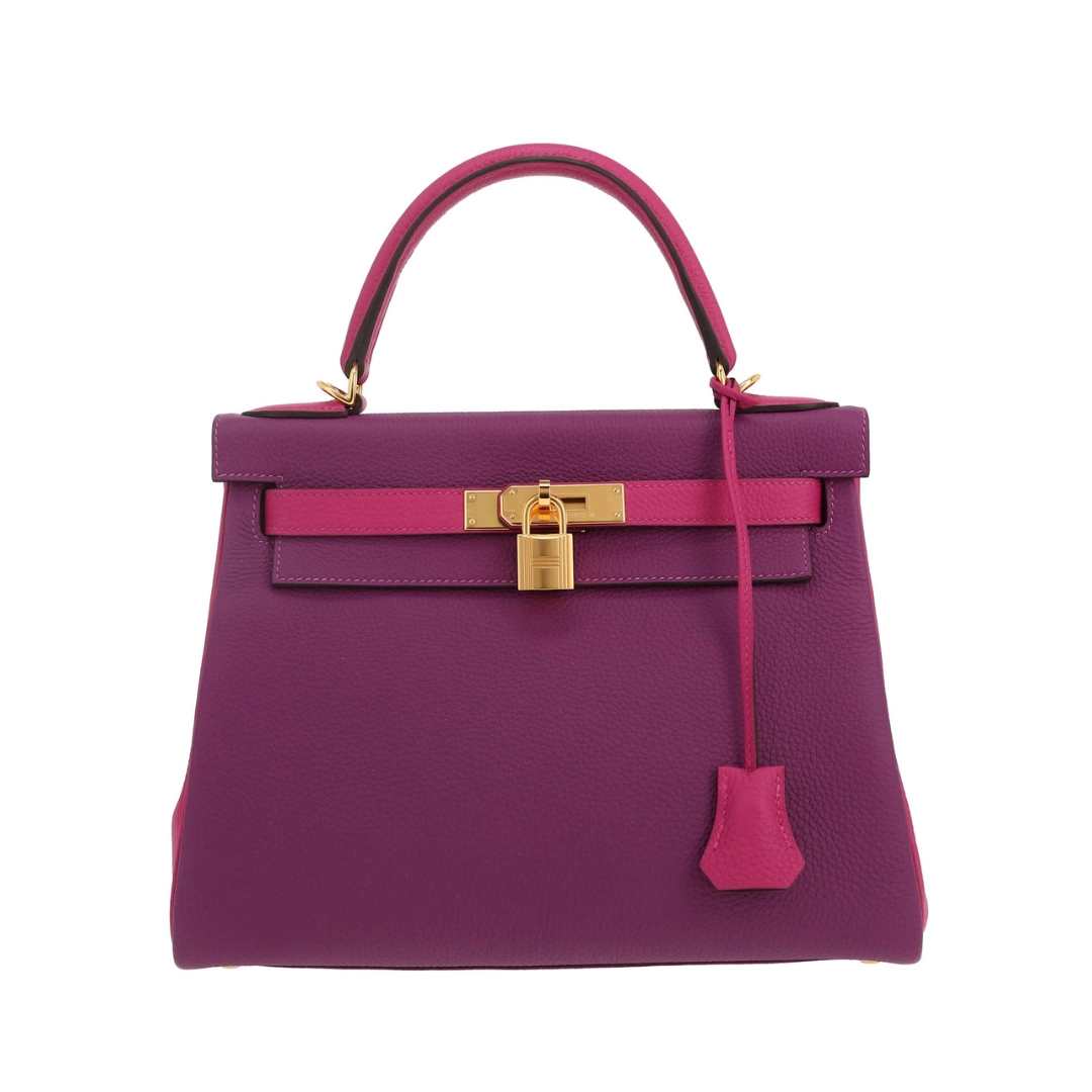 Hermes Kelly Bag Purple Leather