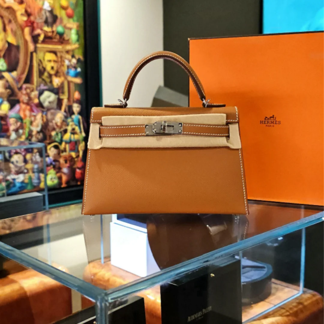 Hermes Mini Kelly Bag Gold Leather