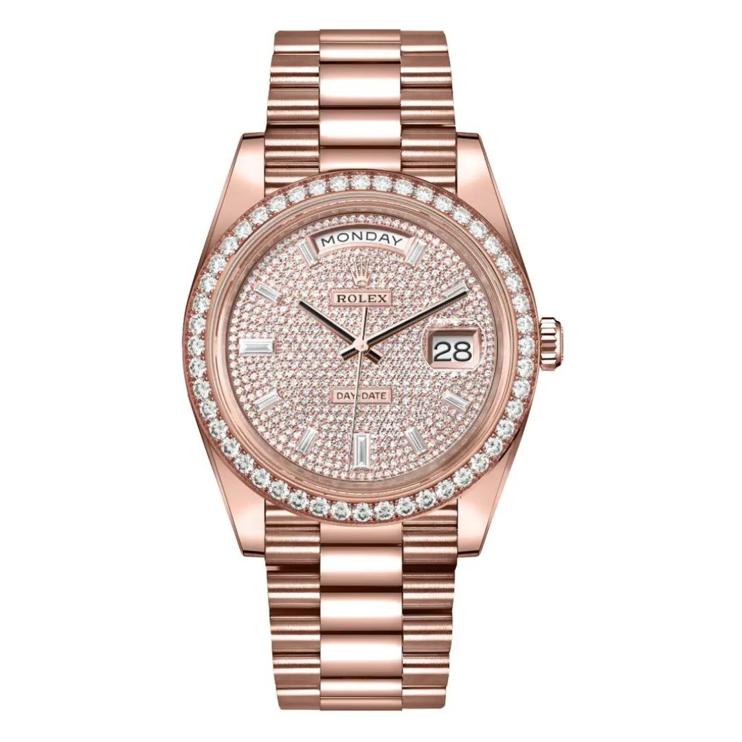Rolex Day-Date 228345RBR-0002 Diamond Pave Dial Everose Gold Diamond 40mm