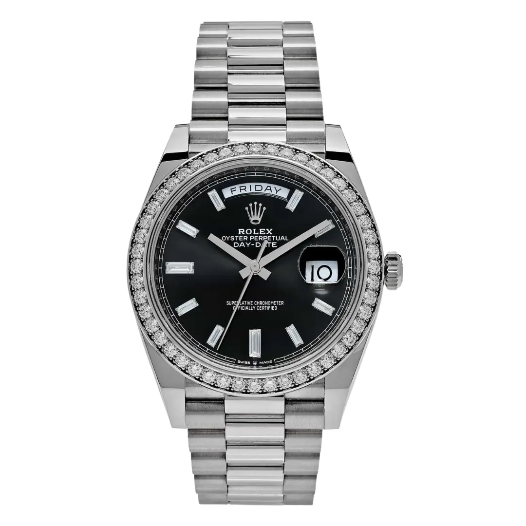 Rolex Day-Date 40 228349RBR-0003 Black Dial Diamond 40mm