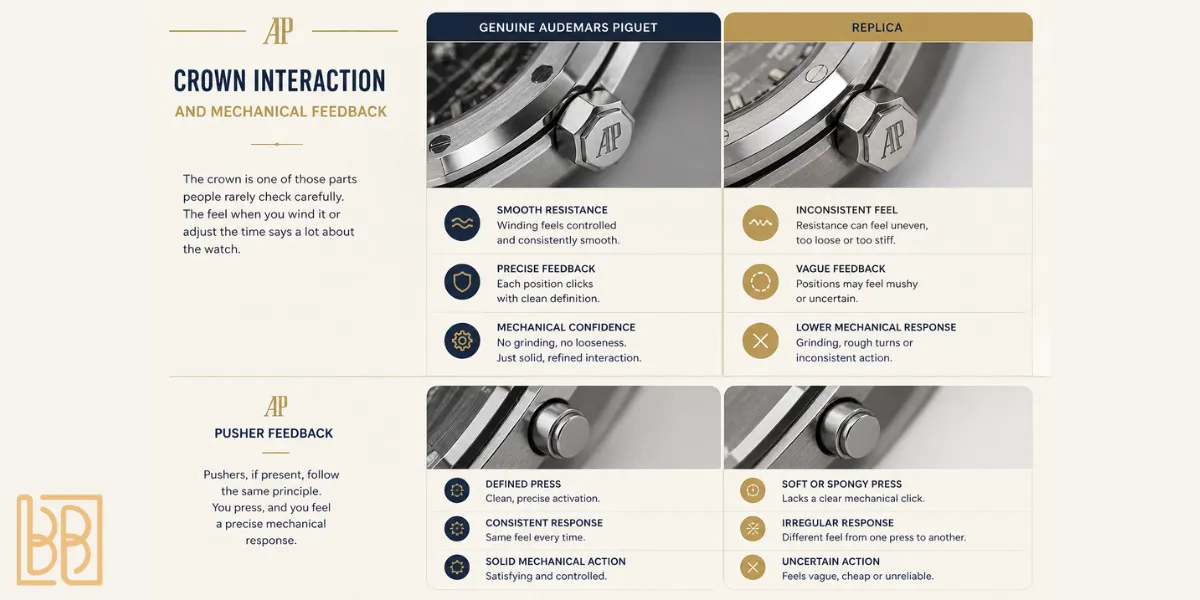 Crown Interaction And Mechanical Feedback - in Spot a Fake Audemars Piguet