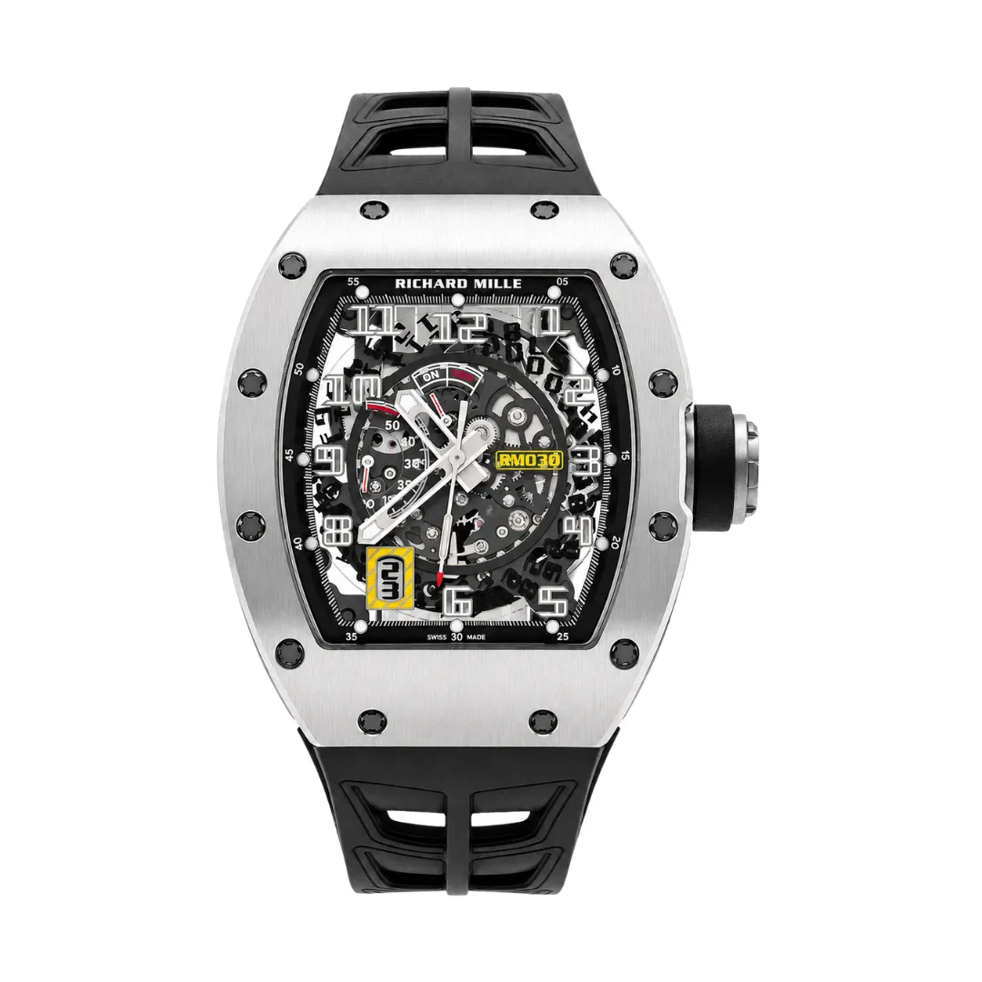 Richard Mille RM030 WG (1) Richard Mille RM030 WG Skeleton Dial White Gold Bezel 42.70 MM