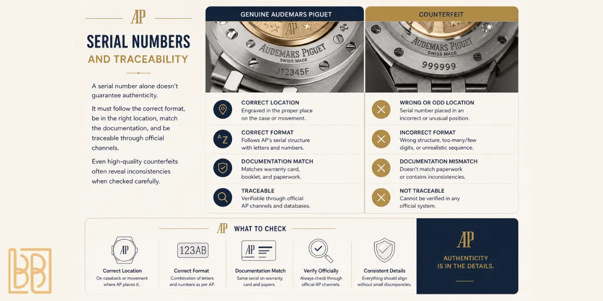 Serial Numbers And Traceability - in Spot a Fake Audemars Piguet