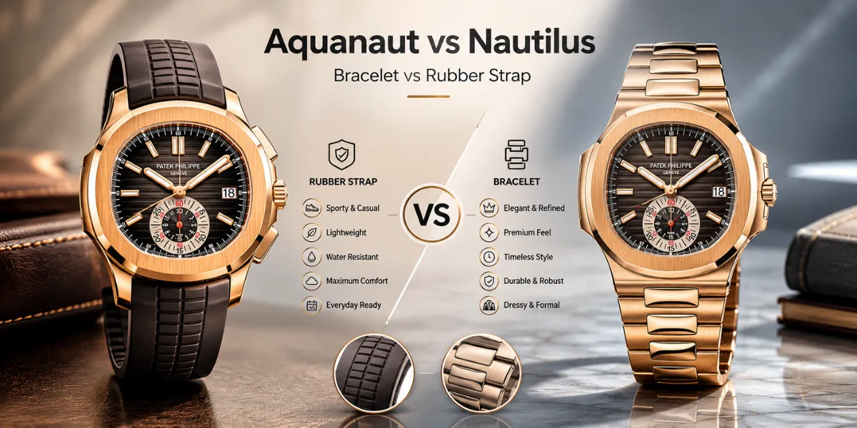 Aquanaut vs Nautilus in Bracelet vs Rubber Strap