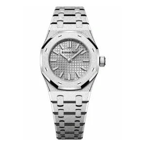 Audemars Piguet Royal Oak  67630BC.GG.1312BC.01  Mini Quartz Frosted White Gold Silver Dial 23mm