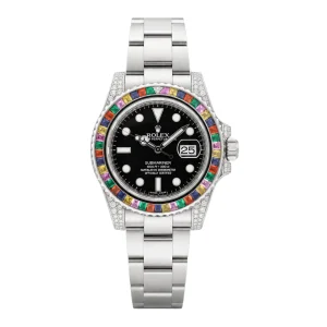 Rolex Date Submariner 116610SATS-AM Black Dial Rainbow 40mm